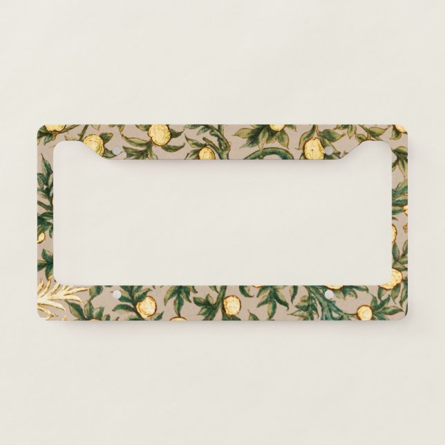 William Morris Floral Fruit Garden Flower Classic License Plate Frame (Front)