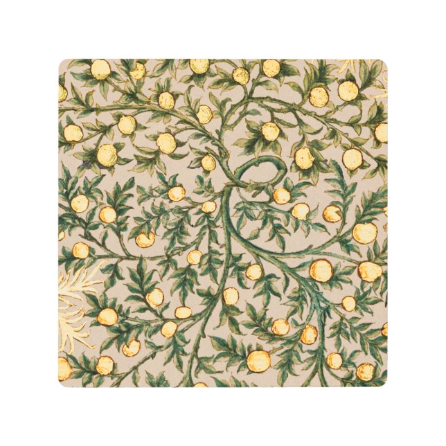 William Morris Floral Fruit Garden Flower Classic Metal Print (Front)