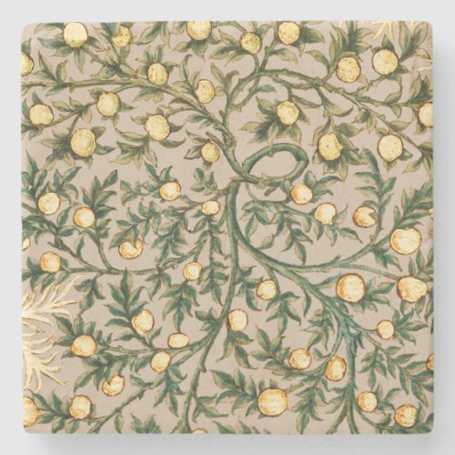 William Morris Floral Fruit Garden Flower Classic Stone Coaster