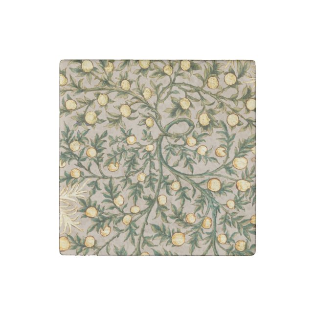 William Morris Floral Fruit Garden Flower Classic Stone Magnet (Front)
