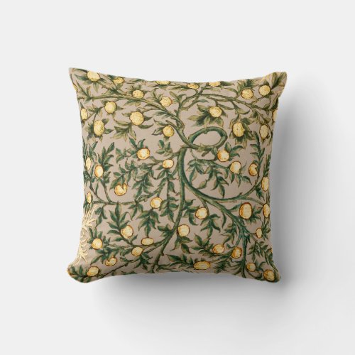 William Morris Floral Fruit Garden Flower Classic Throw Pillow