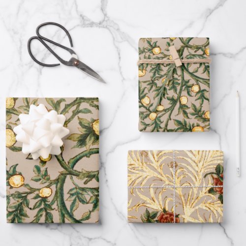 William Morris Floral Fruit Garden Flower Classic Wrapping Paper Sheets