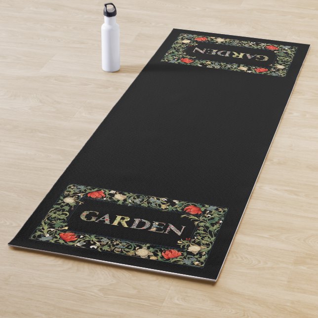 William Morris Floral Garden Motto and Frame Yoga Mat (In Situ)