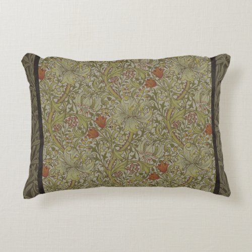William Morris Floral lily willow art print design Accent Pillow