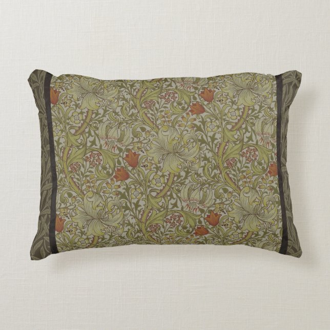 William Morris Floral lily willow art print design Accent Pillow (Front)