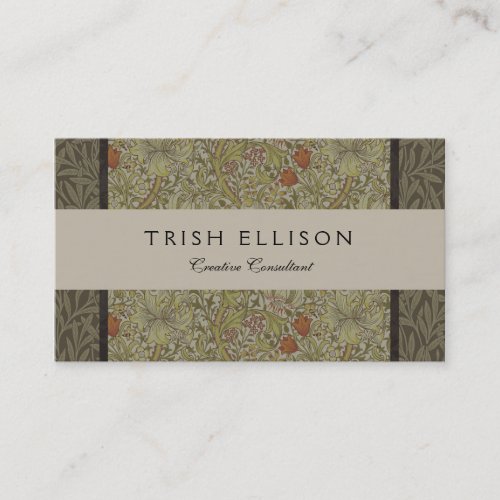 William Morris Floral lily willow art print design Business Card
