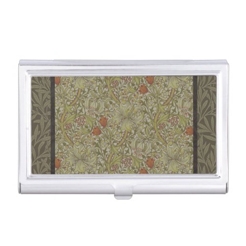 William Morris Floral lily willow art print design Business Card Holder