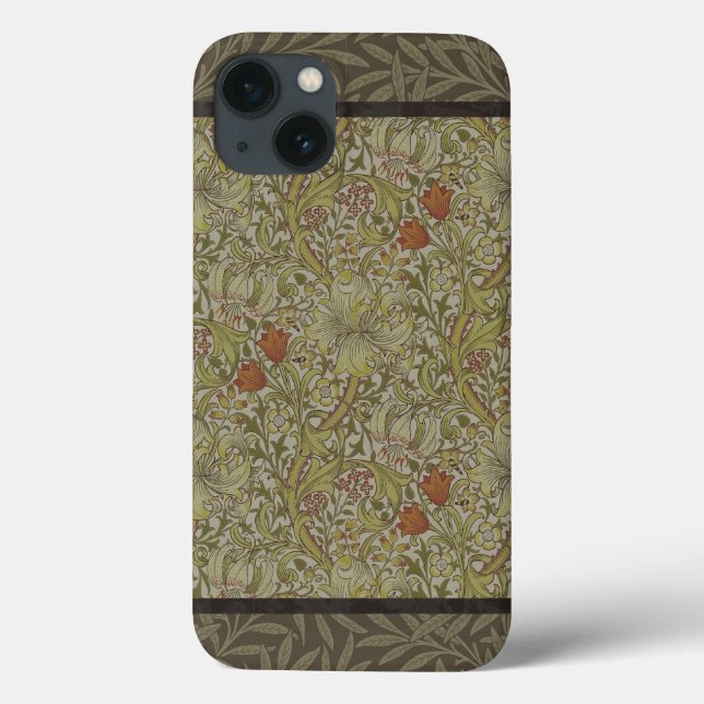 William Morris Floral lily willow art print design Case-Mate iPhone Case (Back)