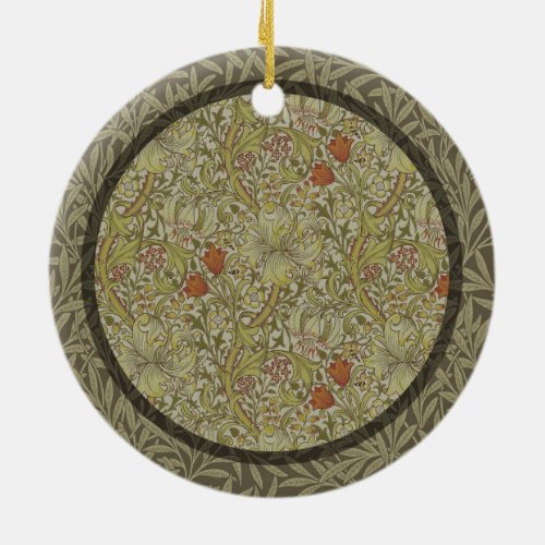 William Morris Floral lily willow art print design Ceramic Ornament