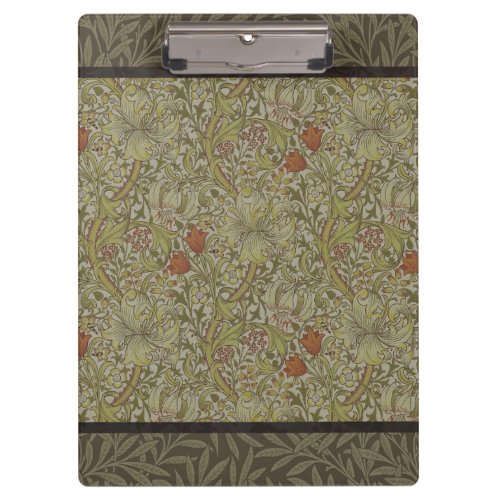 William Morris Floral lily willow art print design Clipboard
