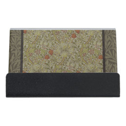 William Morris Floral lily willow art print design Desk Business Card Holder