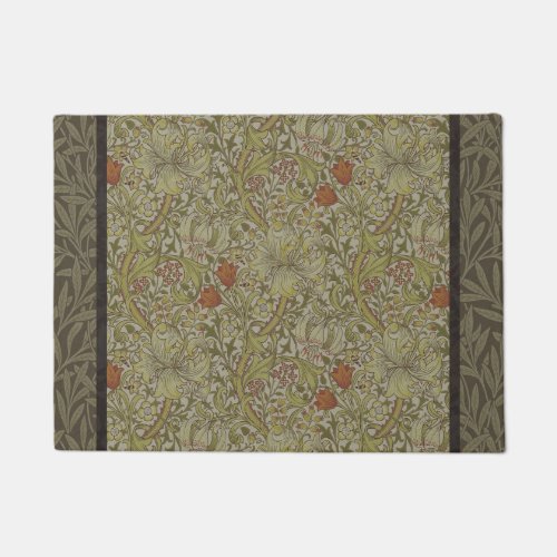 William Morris Floral lily willow art print design Doormat