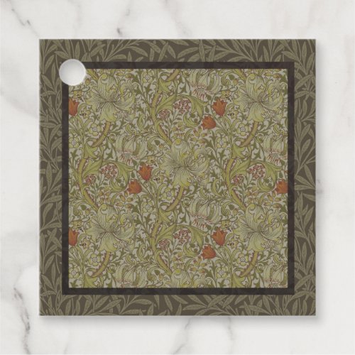 William Morris Floral lily willow art print design Favor Tags
