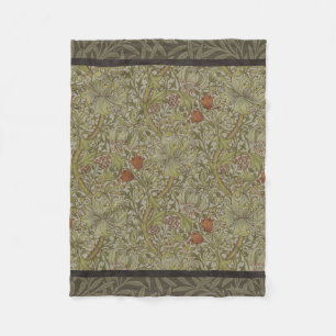 William Morris Floral lily willow art print design Fleece Blanket