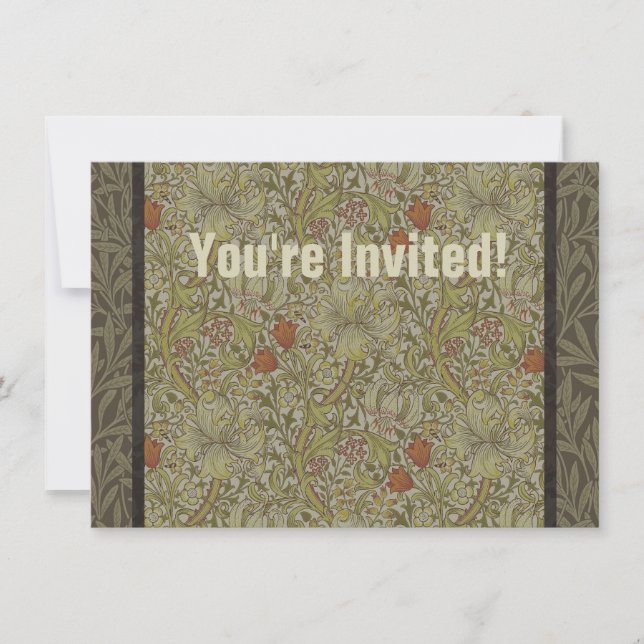William Morris Floral lily willow art print design Invitation (Front)