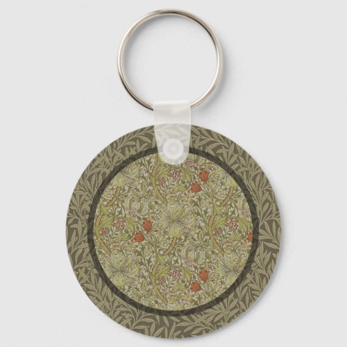 William Morris Floral lily willow art print design Keychain