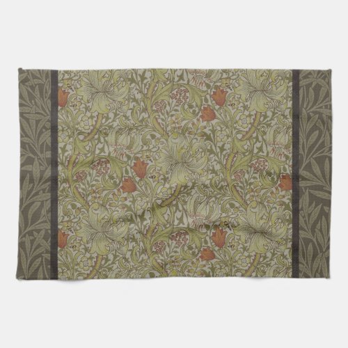 William Morris Floral lily willow art print design Kitchen Towel