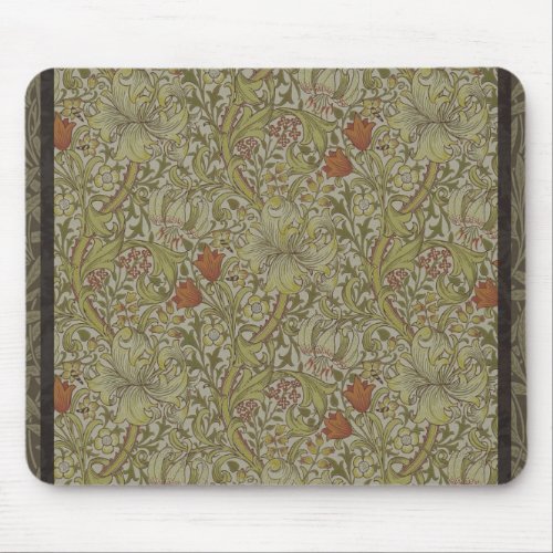 William Morris Floral lily willow art print design Mouse Pad