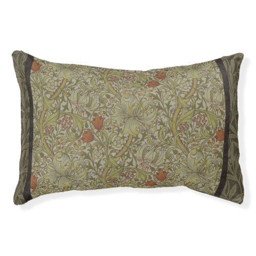 William Morris Floral lily willow art print design Pet Bed