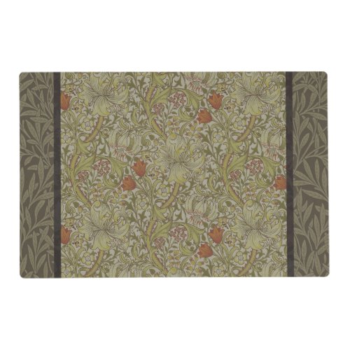 William Morris Floral lily willow art print design Placemat