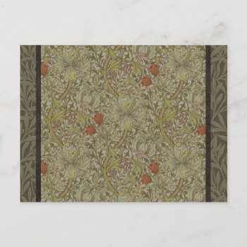William Morris Floral Lily Willow Art Print Design Postcard by antiqueart at Zazzle