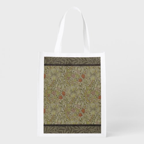 William Morris Floral lily willow art print design Reusable Grocery Bag