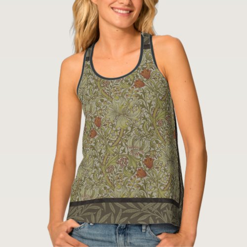 William Morris Floral lily willow art print design Tank Top