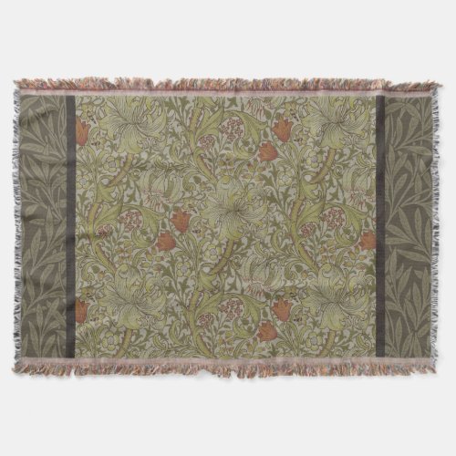 William Morris Floral lily willow art print design Throw Blanket