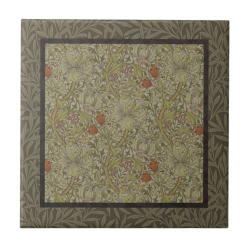 William Morris Floral lily willow art print design Tile