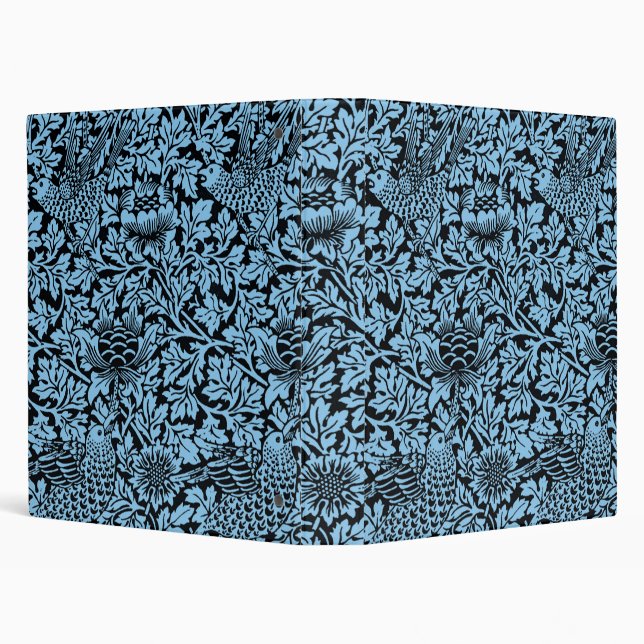 William Morris Floral Pattern Bird Anenome 3 Ring Binder (Background)