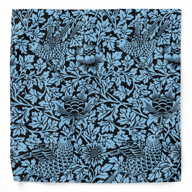 William Morris Floral Pattern Bird Anenome Bandana (Front)
