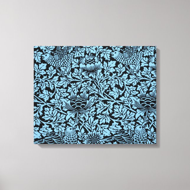 William Morris Floral Pattern Bird Anenome Canvas Print (Front)