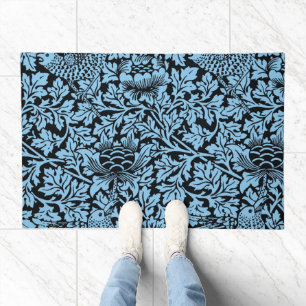 William Morris Floral Pattern Bird Anenome Doormat