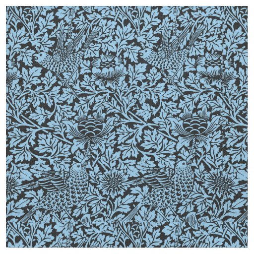 William Morris Floral Pattern Bird Anenome Fabric