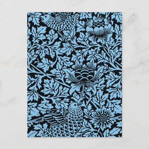 William Morris Floral Pattern Bird Anenome Postcard