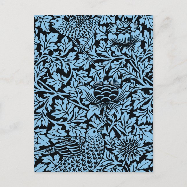 William Morris Floral Pattern Bird Anenome Postcard (Front)