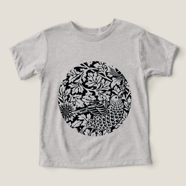 William Morris Floral Pattern Bird Anenome Toddler T-shirt (Design Front)