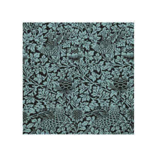 William Morris Floral Pattern Bird Anenome Wood Wall Art