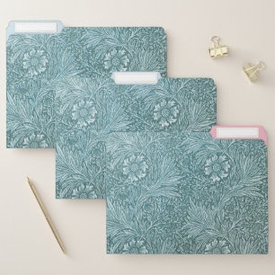 William Morris,floral,pattern,Green,metallic,silve File Folder