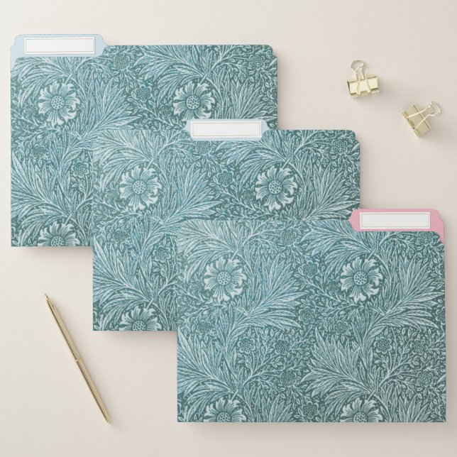 William Morris,floral,pattern,Green,metallic,silve File Folder (Set)