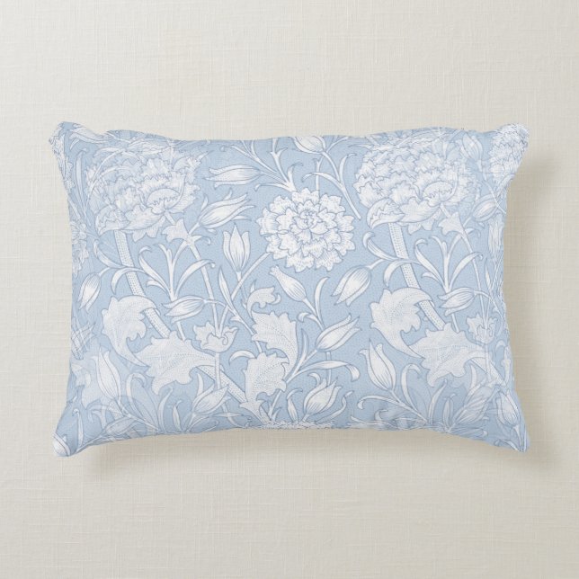 William Morris Floral Pattern in Blue Accent Pillow (Front)