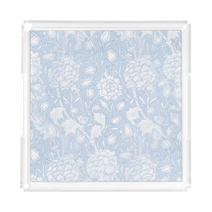 William Morris Floral Pattern in Blue Acrylic Tray