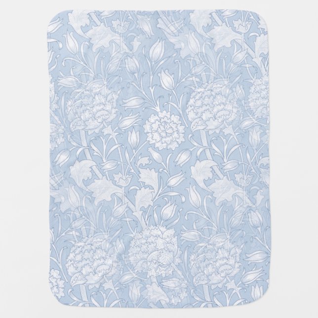 William Morris Floral Pattern in Blue Baby Blanket (Front)