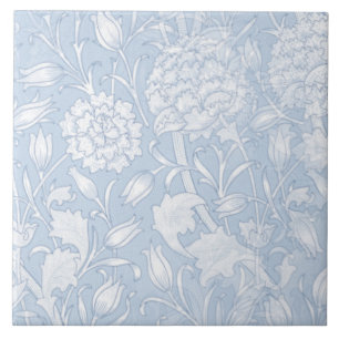 William Morris Floral Pattern in Blue Ceramic Tile
