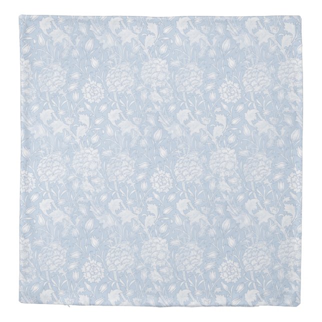 William Morris Floral Pattern in Blue Duvet Cover (Back)