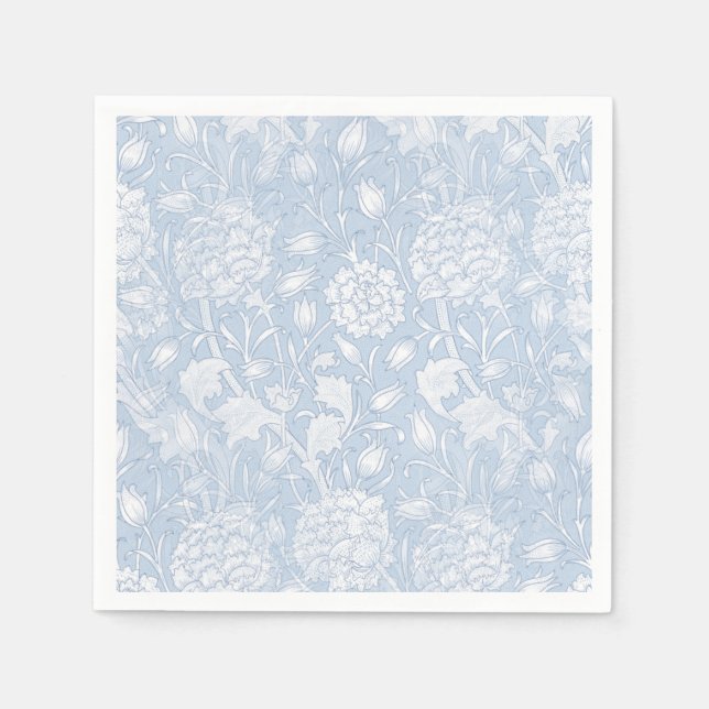 William Morris Floral Pattern in Blue Napkins (Front)