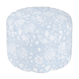 William Morris Floral Pattern in Blue Pouf