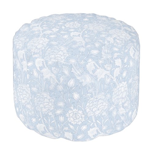 William Morris Floral Pattern in Blue Pouf