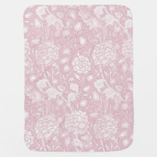 William Morris Floral Pattern in Pink Baby Blanket