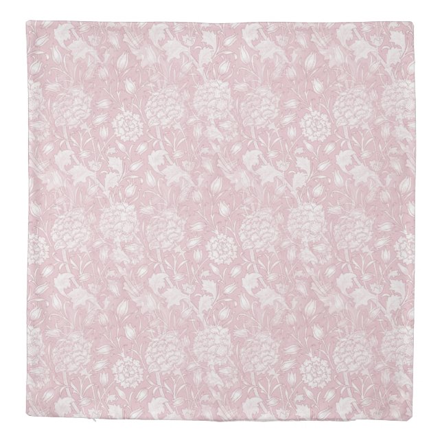 William Morris Floral Pattern in Pink Duvet Cover (Back)